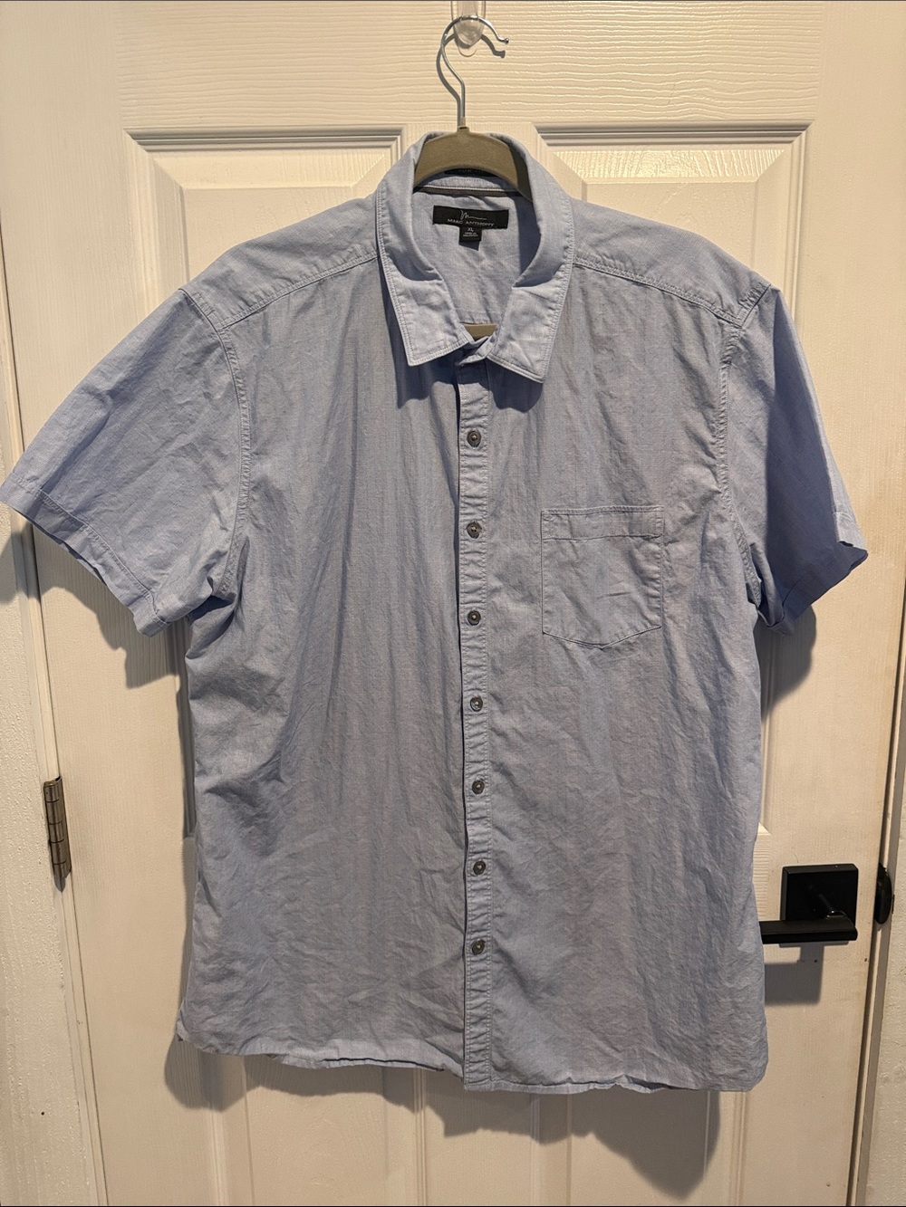 Marc Anthony Light Blue Short-Sleeve Button-Down Shirt